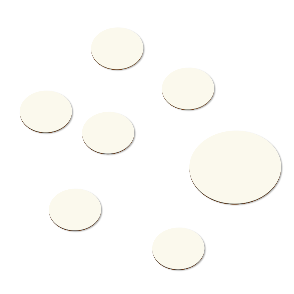 Set of seven PAD Coasters by Faust in 4157 Pearl linoleum